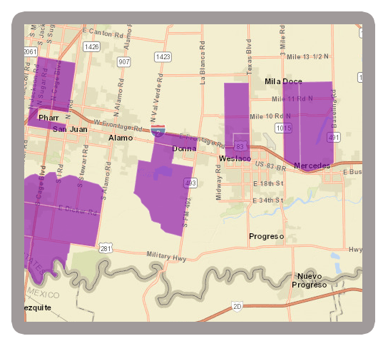 Donna Opportunity Zones map